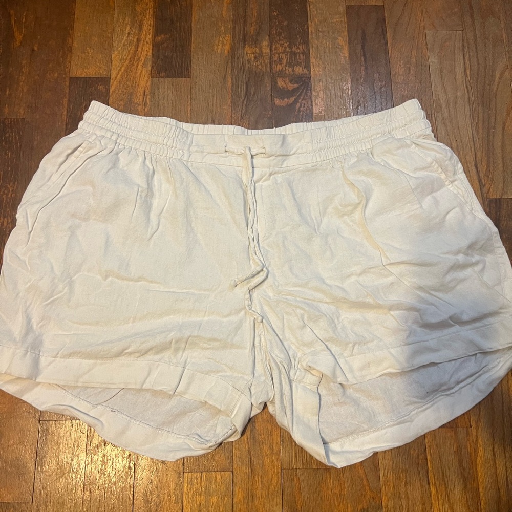 White Linen Shorts